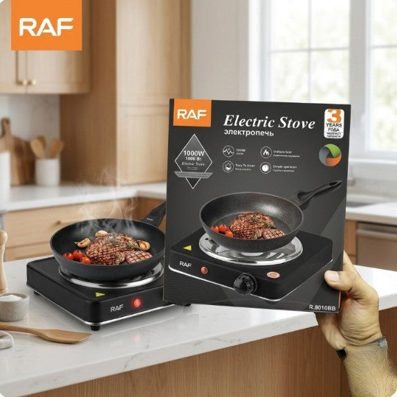 RAF 1000W Single Electric Stove | Portable Hot Plate Countertop Cooker | Adjustable Temperature Control & Overheat Protection