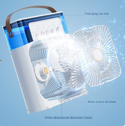 Mini Air Cooler Fan with Evaporative Cooling | Portable Household Air Conditioner 3 Speed | Random Color