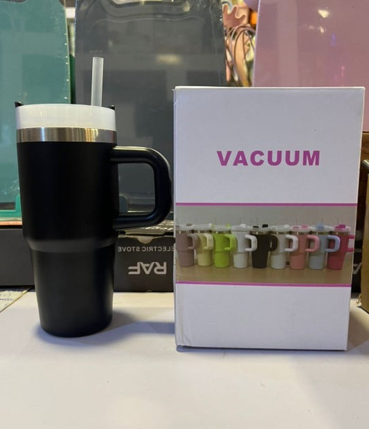 Mini Insulated Tumbler with Handle | Stainless Steel Travel Mug with Straw Lid | Hot & Cold | 480ml