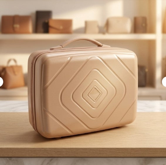 Premium Hard Shell Square Beauty Box | Portable Makeup | Cosmetic Travel Suitcase
