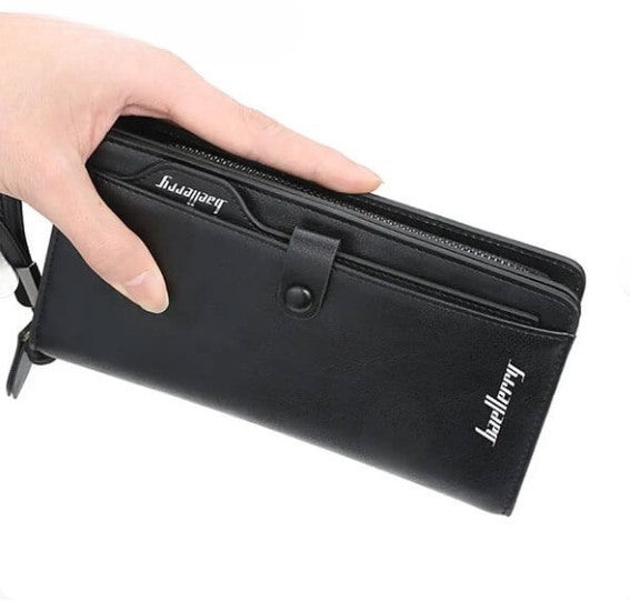 Balebaily Long Zipper Wallet | Men & Women PU Leather Wallet with 15 Card Slots Phone Pocket | Photo Window