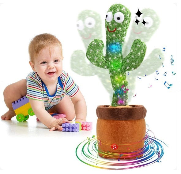 Dancing Cactus Toy for Kids | Talking & Singing Plush Cactus | Interactive Mimic Toy | Battery Operated Fun Toy for Toddlers (Without Box)
