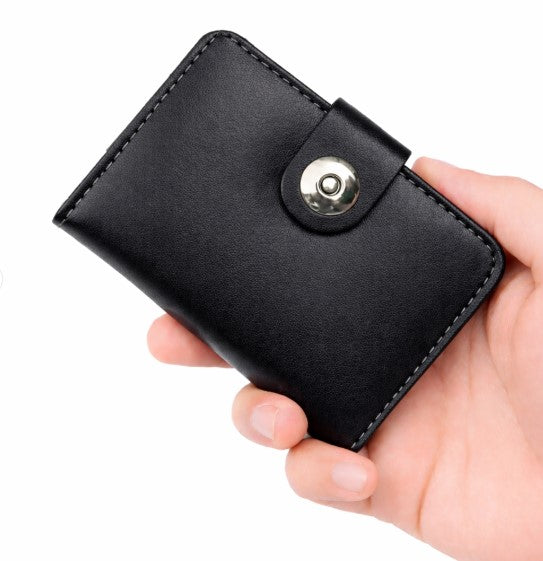 Magnetic Button Card Wallet for Men & Women
