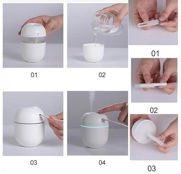 Air Humidifier Essential 3 In 1 | Oil Aroma Diffuser for Home | Multifunctional Device | Air Quality | Random Color