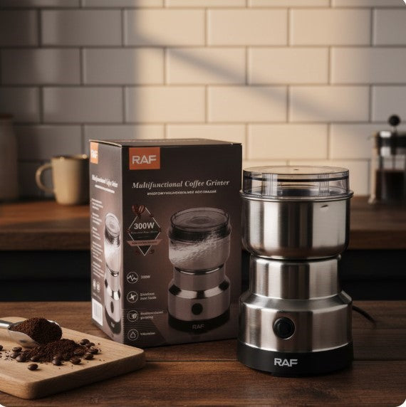 RAF R‑7113 Electric Grinder | 300W | Stainless Steel Blades | 85‑100g Capacity | Coffee, Spices & Masala