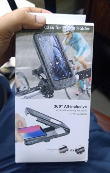 Waterproof Bike Phone Mount | 360° Rotatable Motorcycle & Bicycle Mobile Holder | Adjustable Touch Screen Handlebar Phone Support for All Bikes