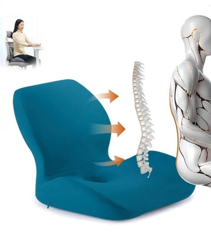 Ergonomic Lumbar Support Cushion | Soft PU Memory Foam Backrest Pillow | Office Chair | Car & Home Use