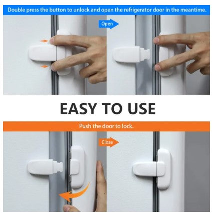 Universal Refrigerator Door Safety Lock – Baby Proof Fridge Lock with Strong Adhesive & Adjustable Strap