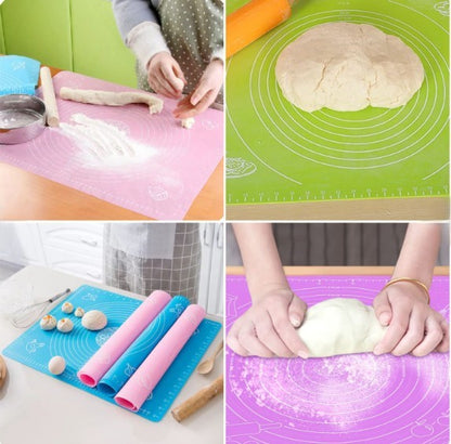 Silicone Baking Roti Mat with Measurements | Heat Resistant Non-Stick Flour Rolling | Kneading Dough Pad | Size 50x40
