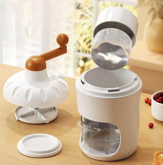 Portable Manual Ice Shaver Machine & Snow Cone Maker | Hand-Crank Slushie Maker with Stainless Steel Blades for Home Kitchen & Camping