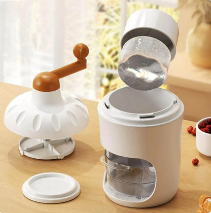 Portable Manual Ice Shaver Machine & Snow Cone Maker | Hand-Crank Slushie Maker with Stainless Steel Blades for Home Kitchen & Camping