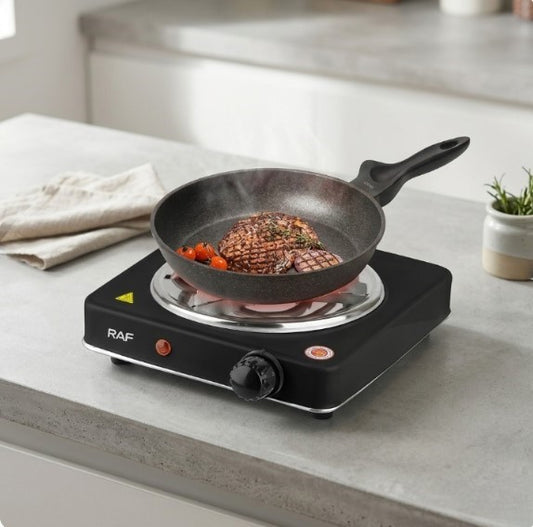 RAF 1000W Single Electric Stove | Portable Hot Plate Countertop Cooker | Adjustable Temperature Control & Overheat Protection