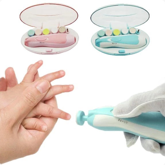 Premium 6-in-1 Electric Baby Nail Trimmer Set | Safe Infant Nail Filer, Clipper Alternative Kit with Storage Case | Random Color