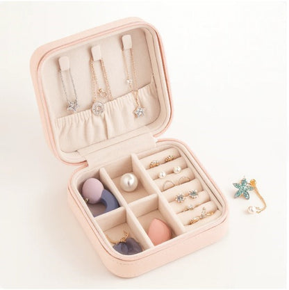 Portable Jewelry Storage Box | Leather Organizer | Travel Case | Multipurpose Gift Box for Jewellery & Hair Accessories