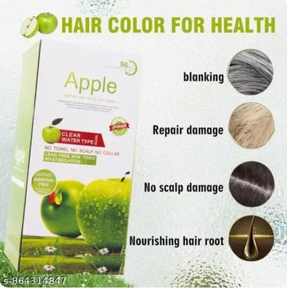 Apple Hair Color 96 Natural Black Ammonia | Chemical Free Hair Dye Brown Coverage Natural Black | Brown Shades 500x2ml