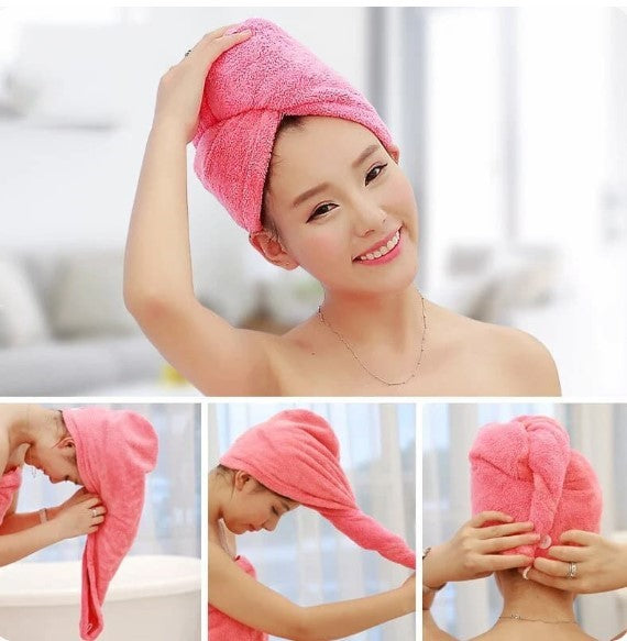 Pack Of 2 Super Absorbent Quick Dry Hair Towel | Microfiber Wrap Turban for Women Curly Long Thick Hair
