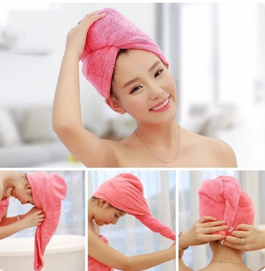Pack Of 2 Super Absorbent Quick Dry Hair Towel | Microfiber Wrap Turban for Women Curly Long Thick Hair