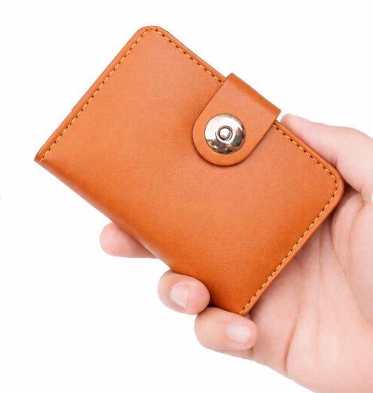 Magnetic Button Card Wallet for Men & Women