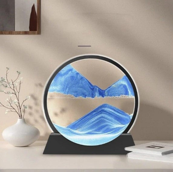 3D Moving Sand Art Lamp with Stand | Sand Lamp for Room & Home Decoration | Sandscapes Frame For Table