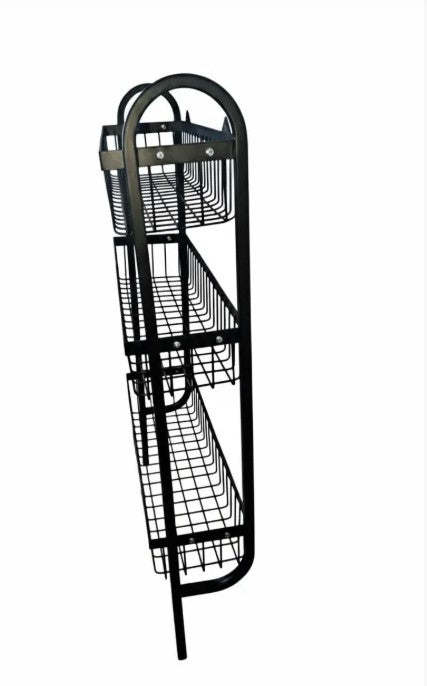 Wall Mounted Spice Rack Black Stainless Steel 3 Tier | DIY Assembly Required (Self Assemble)