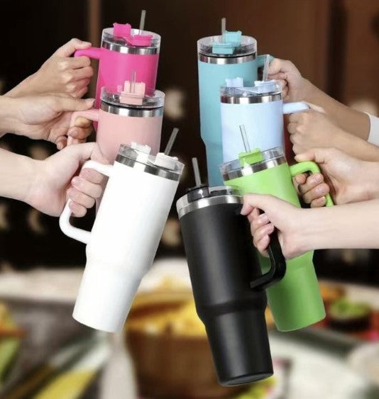 Premium Simple Tumbler 40oz | Elegant Stainless Steel Hot & Cold Cup | Random Color