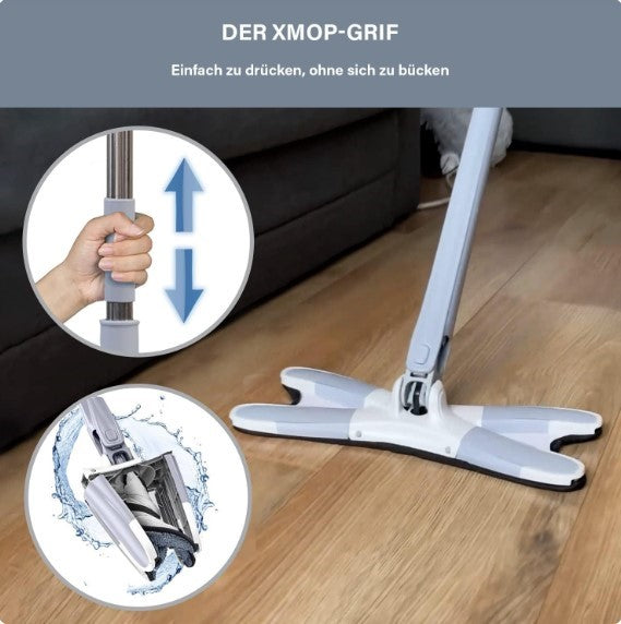 XMOP Floor Mop | Advanced Cleaning Technology | Easy Floor Wiping | Microfiber Head | Durable & Portable | With 1 Cloth