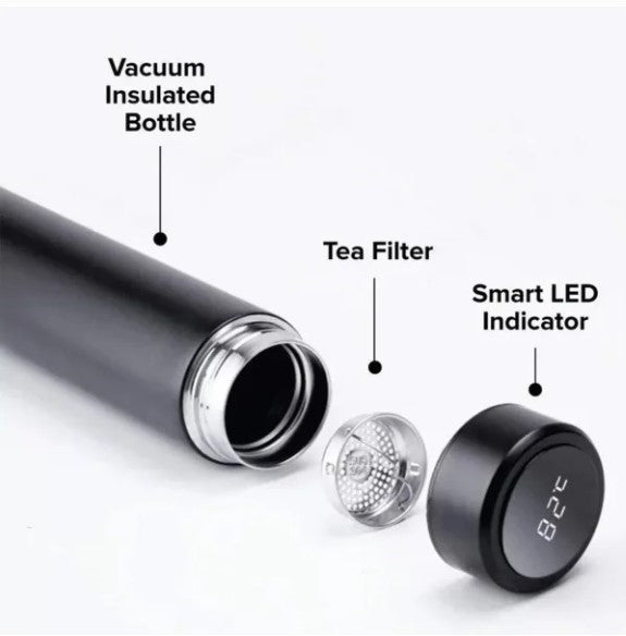 Temperature Display Vacuum Insulated Water Bottle Thermo Flask Made of Premium Stainless Steel Coffee Cup | Random Color