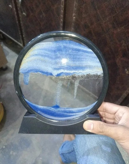 3D Moving Sand Art Lamp with Stand | Sand Lamp for Room & Home Decoration | Sandscapes Frame For Table