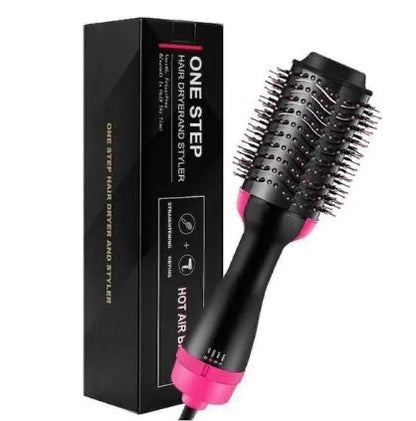3-in-1 Hot Air Brush | Professional One-Step Hair Dryer | Straightener, and Curler