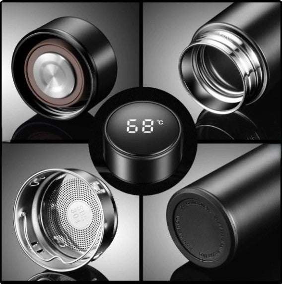 Temperature Display Vacuum Insulated Water Bottle Thermo Flask Made of Premium Stainless Steel Coffee Cup | Random Color