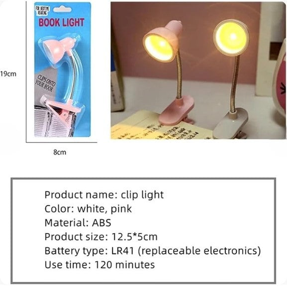 Mini Book Light with Clip | Portable LED Reading Lamp | Travel Bedroom Night Light | Eye Protection