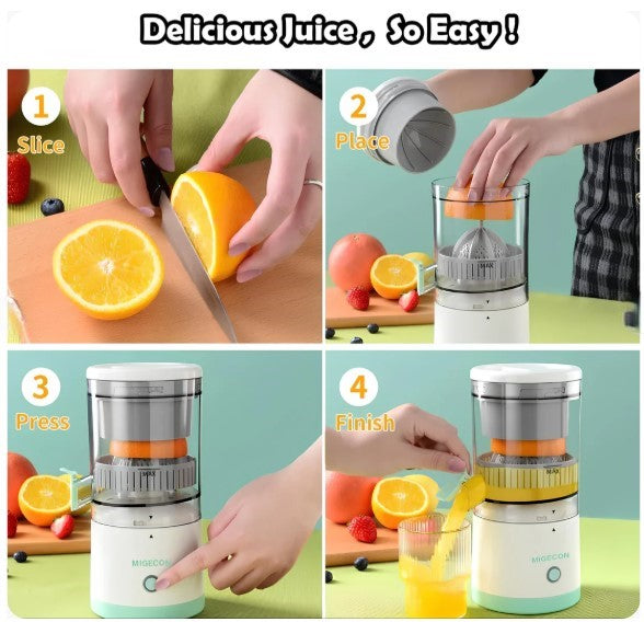 Citrus Juicer | Portable USB Rechargeable | Automatic Wireless Orange Juicer Extractor
