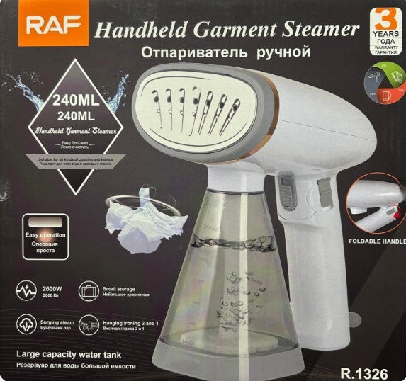 RAF Handheld Garment Steamer Iron 240ML | Foldable Portable Steam Iron for Clothes