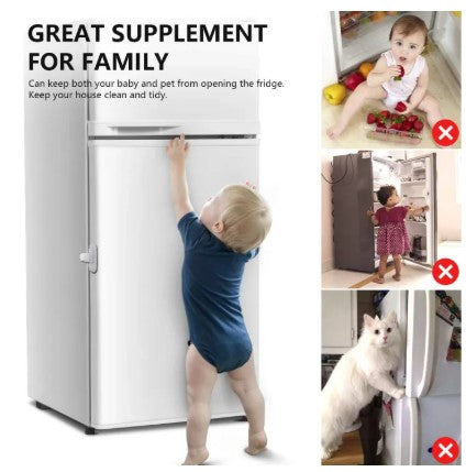 Universal Refrigerator Door Safety Lock – Baby Proof Fridge Lock with Strong Adhesive & Adjustable Strap