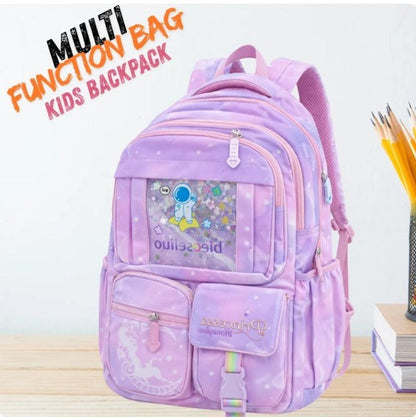 Princess Dream Rainbow School Backpack | Large Capacity Ergonomic Pastel Book Bag for Girls