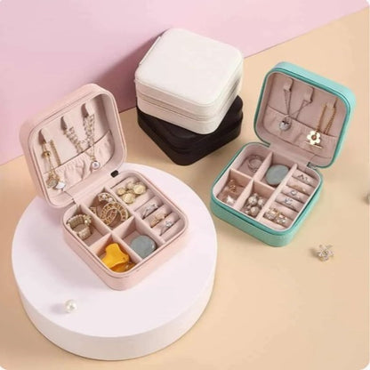 Portable Jewelry Storage Box | Leather Organizer | Travel Case | Multipurpose Gift Box for Jewellery & Hair Accessories