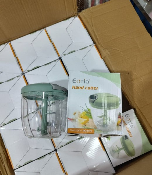 Eotia Manual Food Chopper | High-Speed 3-Blade Hand Cutter for Vegetables, Fruits & Herbs