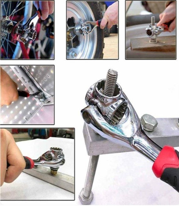 48-In-1 Universal Multi-Function Wrench | 360° Rotary Adjustable Spanner | Nuts & Bolts
