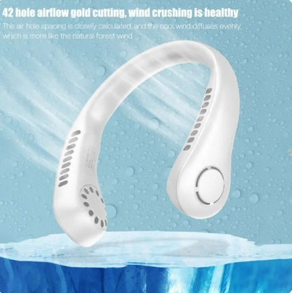 Portable Bladeless Neck Cooler | Hands-Free 360° Airflow USB Rechargeable Neck Fan for Indoor & Outdoor Use