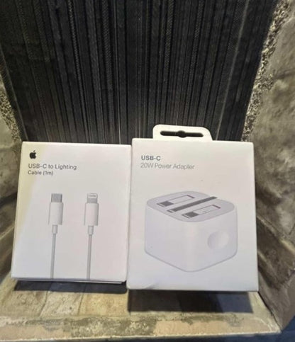 20W USB-C Power Adapter + USB-C to Lightning-Fast Charging Cable (1m) Set