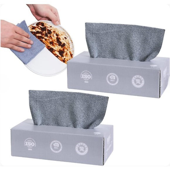 Microfiber Cleaning Cloth Pack Of 20 | Tissue Box Packing Microfiber Cleaning Towel Multi-Purpose Cloths for Kitchen, Car, Home & Professional Cleaning Use