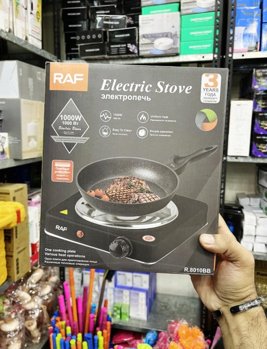 RAF 1000W Single Electric Stove | Portable Hot Plate Countertop Cooker | Adjustable Temperature Control & Overheat Protection