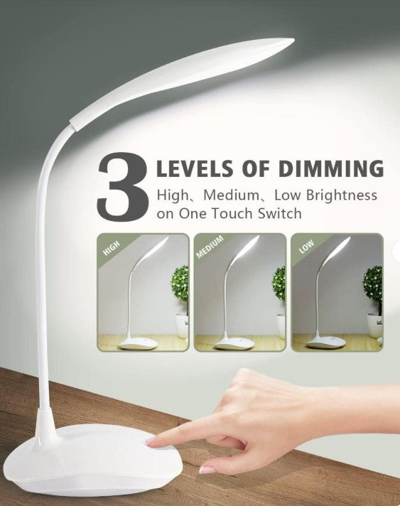 3 Levels Dimming LED Desk Lamp | Smart Touch Control Flexible Eye-Protection Study Light