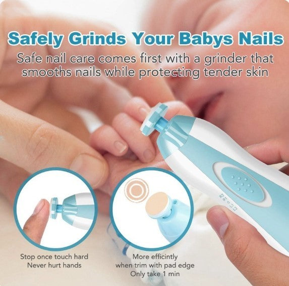 Premium 6-in-1 Electric Baby Nail Trimmer Set | Safe Infant Nail Filer, Clipper Alternative Kit with Storage Case | Random Color