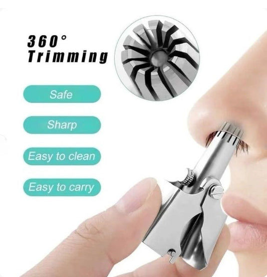 Manual Nose & Ear Hair Trimmer | Stainless Steel Precision Trimming Tool | Safe and Painless Grooming