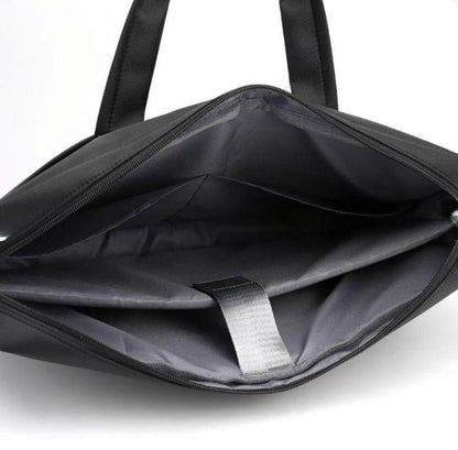 Premium 17-Inch Oxford Fabric Laptop Bag | Spacious Plain Black Waterproof Office Messenger Briefcase