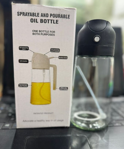 2-in-1 Oil Spray Bottle | For Cooking, BBQ, Baking & Air Fryer 470ml