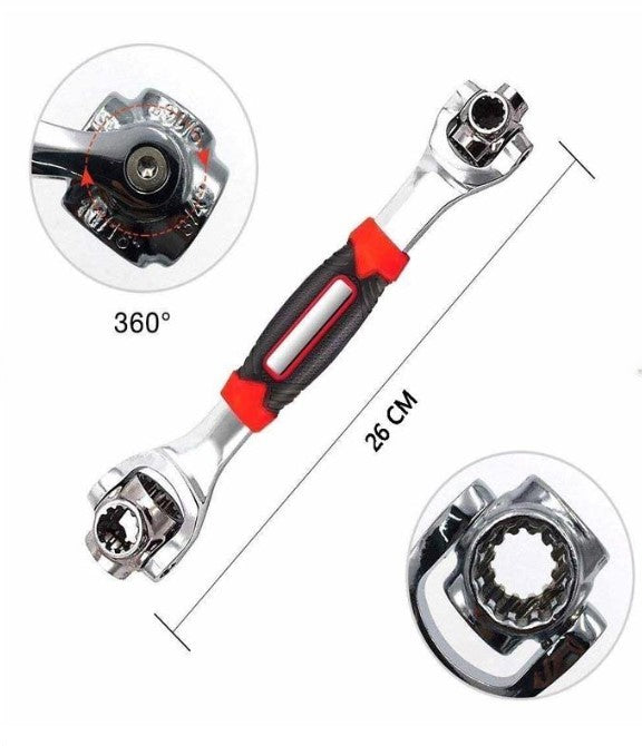 48-In-1 Universal Multi-Function Wrench | 360° Rotary Adjustable Spanner | Nuts & Bolts