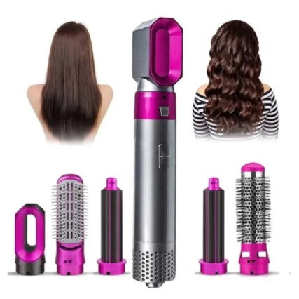 5-in-1 Professional Hot Air Styler & Hair Dryer Set | Multi-Functional Curler, Straightener & Volumizer Kit