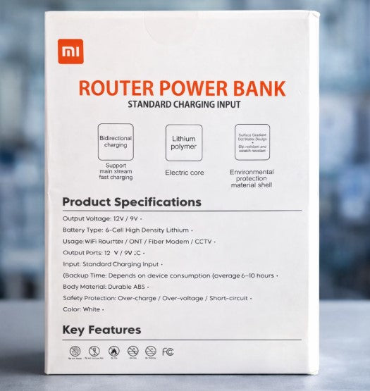 Mi Router Power Bank UPS | 12V/9V Wi-Fi Router Backup Battery | PTCL, Storm Fiber & Fiber Modems